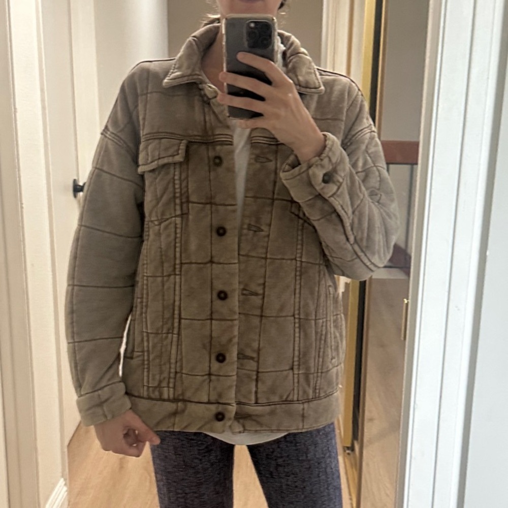 Forever 21 Brown Quilted Jean Jacket